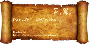 Patkó Mónika névjegykártya